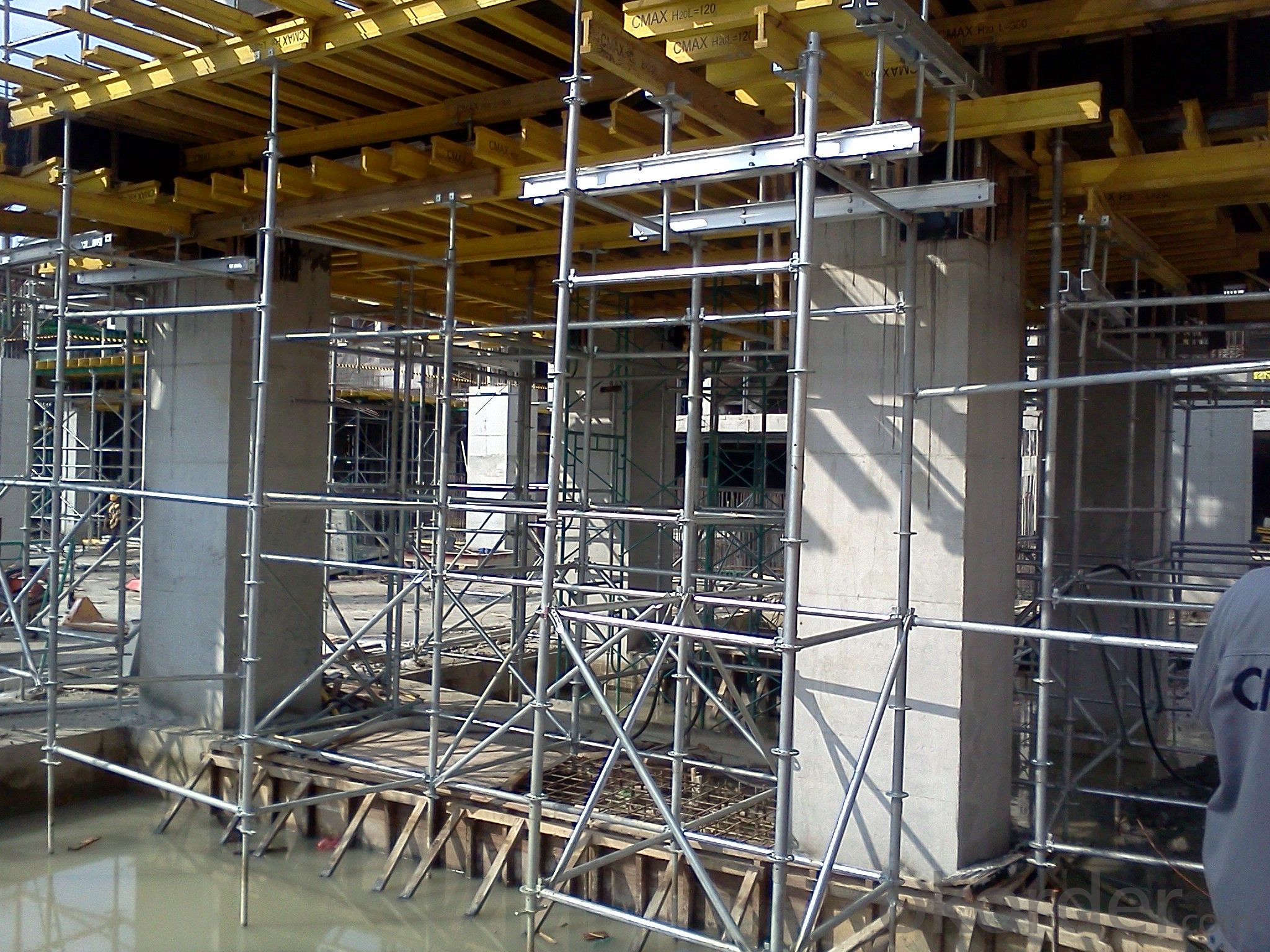 scaffolding on the site